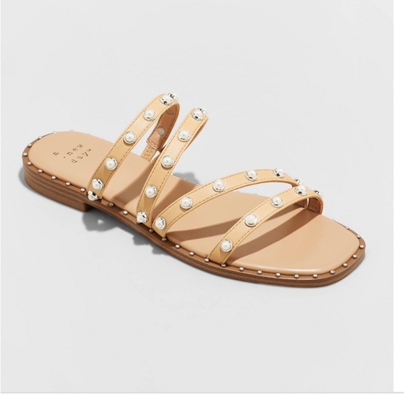 a new day Shoes - Women's Hollis Embellished Slide Sandals - a New Day Beige